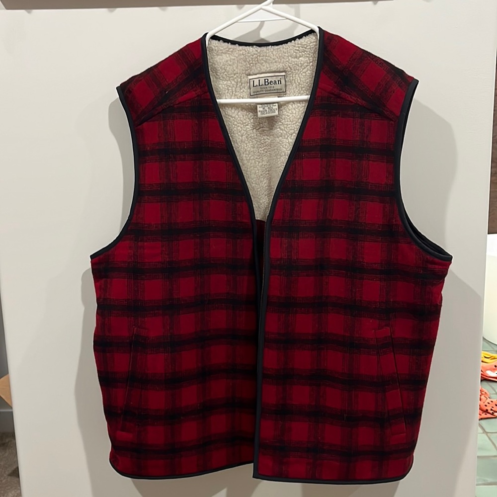 LL Bean flannel vest